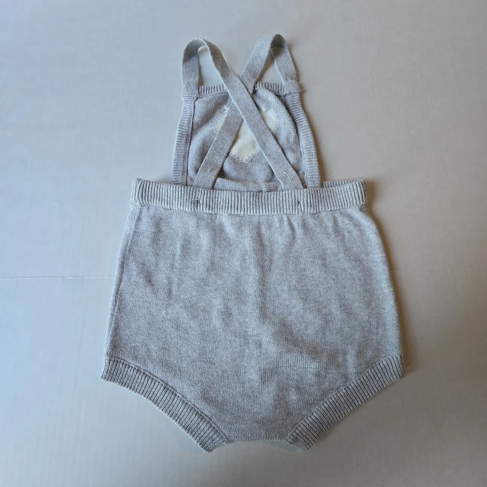 Janie and Jack Gray Knit Baby Romper Size 18 to 24